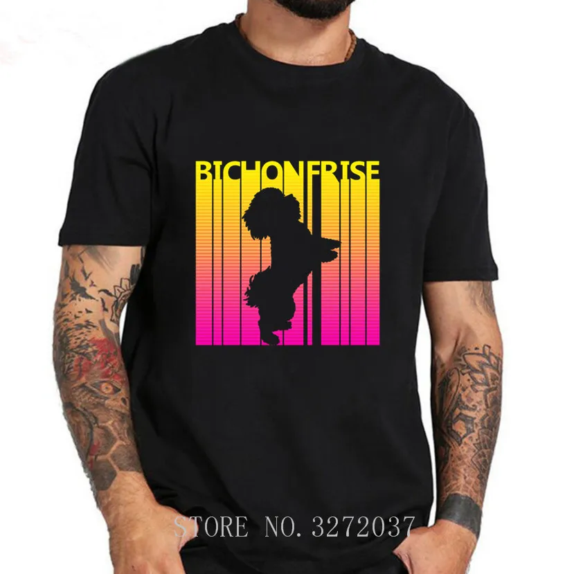 Funny Bichon Frise Dog Retro 1980s young man T-shirt 2019 Latest design 100% cotton O-neck Asian Size tshirts | Мужская одежда