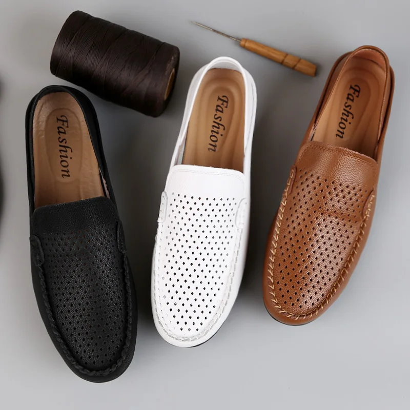 Genuine Leather Shoes High Quality Men's Dress Shoes Schoenen Mannen Shoes Men Plus Size Loafers Moccasins Breathable Slip On - Image 6