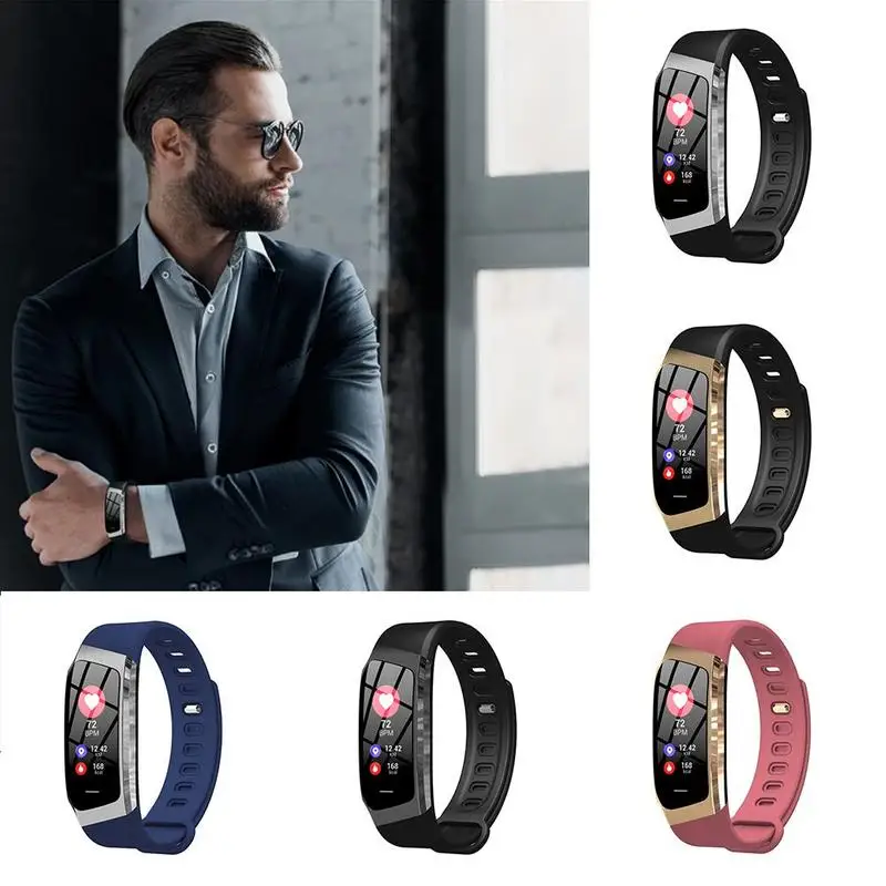 E18 Smart Bracelet Color Screen Heart Rate Blood Pressure Monitor Bracelet Smart Call Waterproof Anti-lost Reminder Watch P5C9