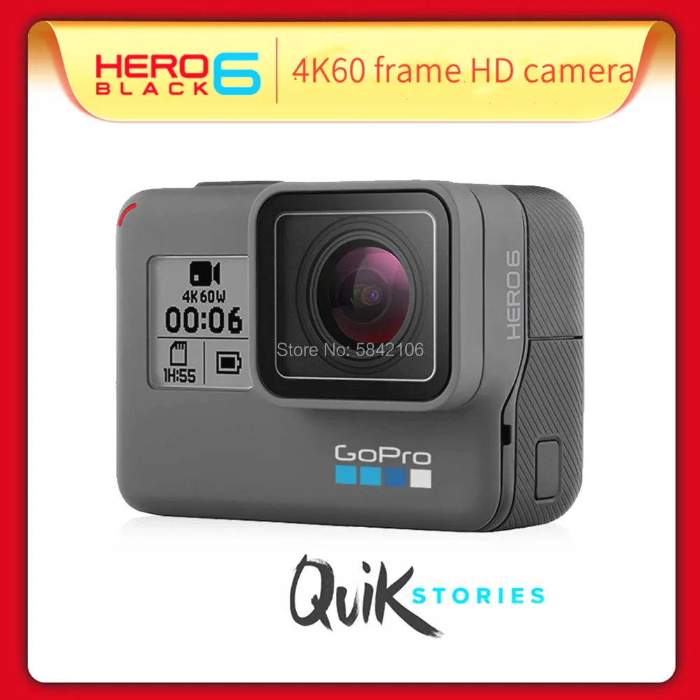GOPRO-Cámara de movimiento deportiva Hero 6, videocámara de acción 4K, Ultra HD, 4K, wifi, impermeable