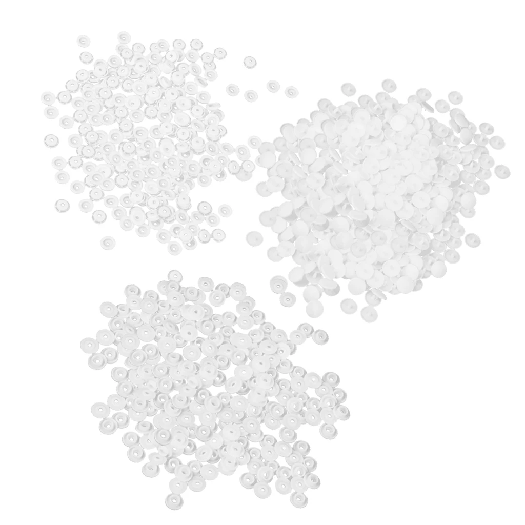 300 Sets T5 Clear Resin Snap Plastic Buttons Fasteners 12.4mm For Craft Clothes Diaper Plastic Bibs