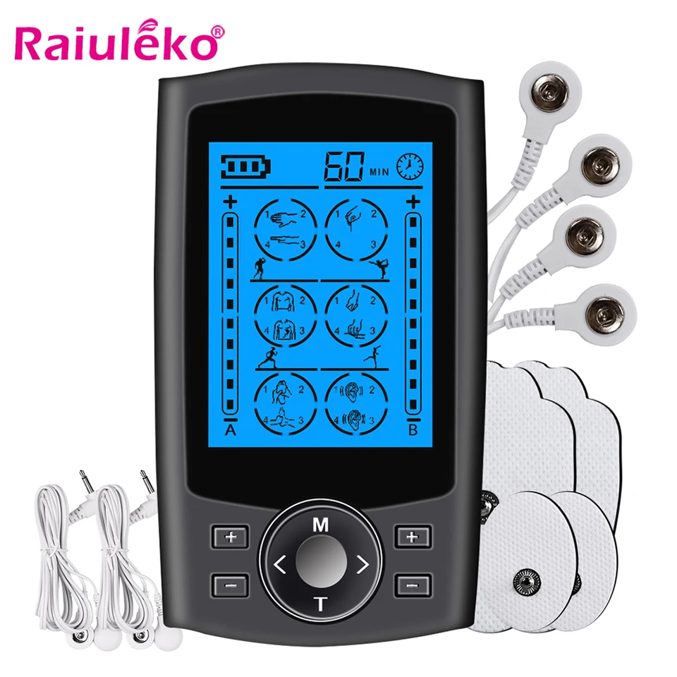 TENS Unit Muscle Stimulator Electric Shock Therapy for Muscles Dual Channel  TENS EMS Unit Electronic Pulse Massager with 24 Modes Physical Therapy