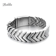 Часы браслет стрелки мужские женские браслет звено цепи нержавеющая сталь Серебряный тон 18 мм Будда браслет с логотипом