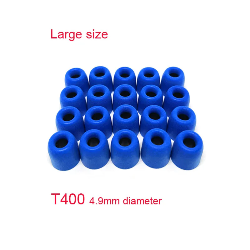 T400 ( L ) blue 20 шт/10 пар ANJIRUI T500(L M S) 4,9 мм калибра амбушюры/колпачок с эффектом памяти ушные вкладыши для наушников вкладыши наконечники губки - Цвет: T400 ( L ) blue