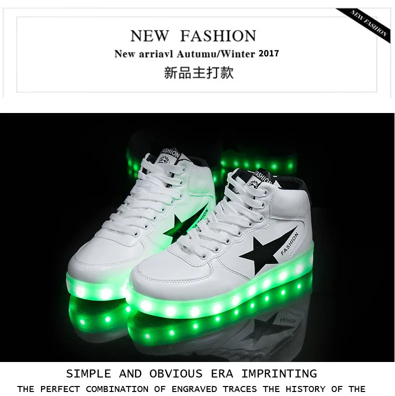 Size 35-44 Mens & Womens Luminous Sneakers with Light Up sole USB Charging Glowing LED Shoes for Children Sneakers With Lights