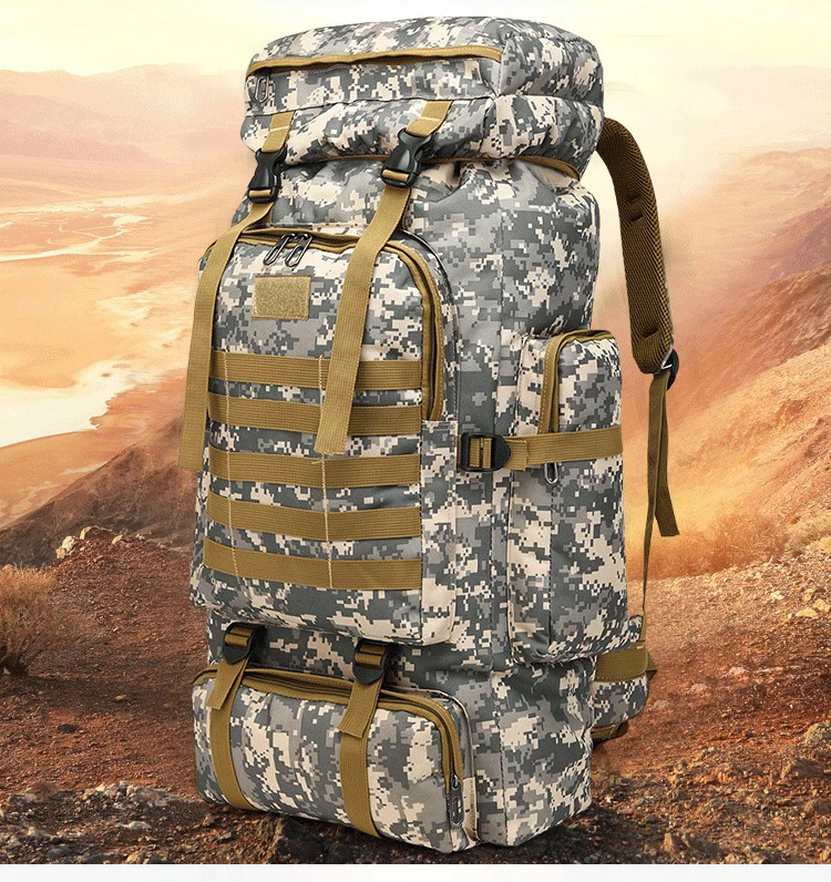 80L водонепроницаемый Molle Camo Тактический рюкзак военный армейский походный рюкзак туристический рюкзак большой емкости сумка для альпинизма