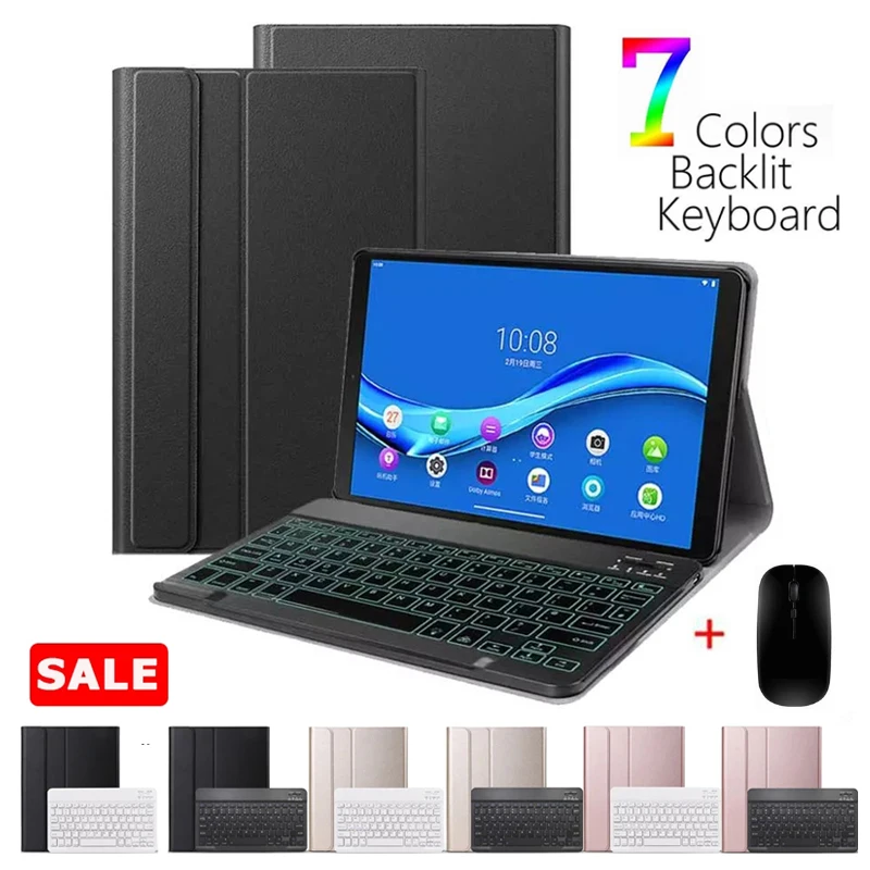 Тонкий чехол с клавиатурой для Lenovo Tab M10 HD (2-е поколение) кожаный планшета 10 1 дюйма