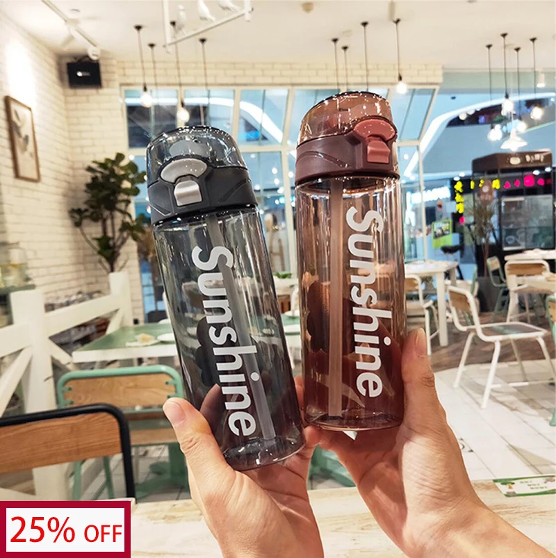 

Sunshine water bottle BPA free EU certification sport drink portable silica gel straw Tritan material adults kids Sports bottles