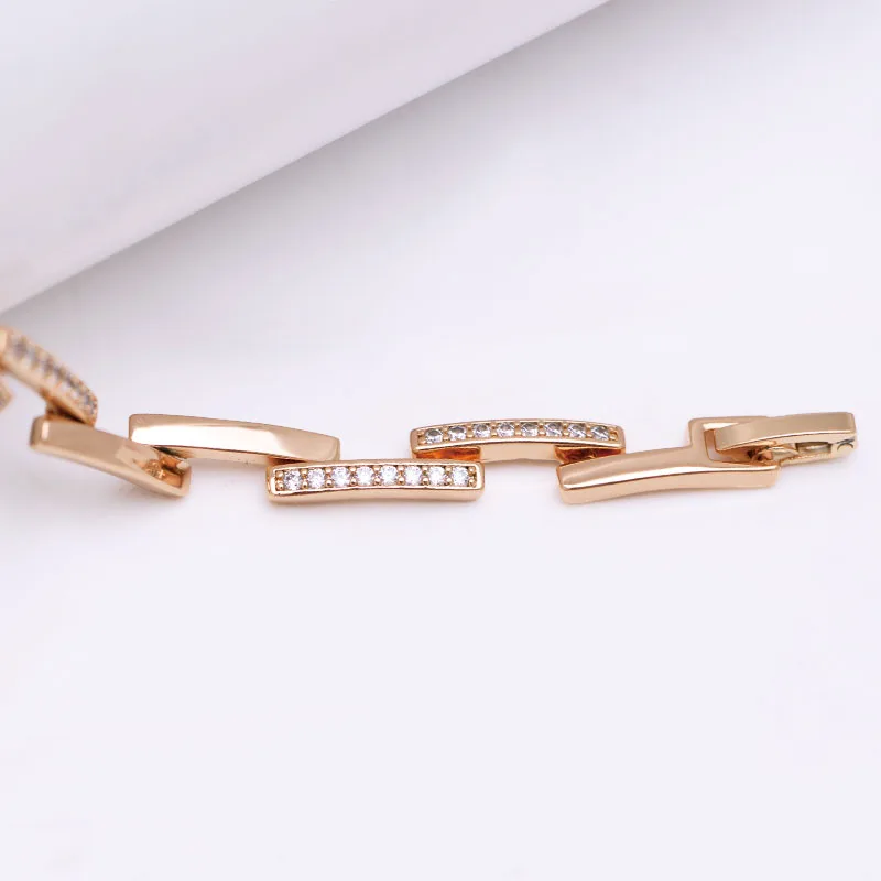 Zircon Bracelet 19 cm For Women Gold Color Fashion Jewelry Lead and Nickel Free