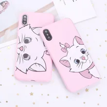 Para 11 Pro 8 8 X XR 7 7Plus XS Max 6S 6 5 SE dulces de silicona funda de teléfono suave Linda Rosa Marie gato dibujos animados Funda