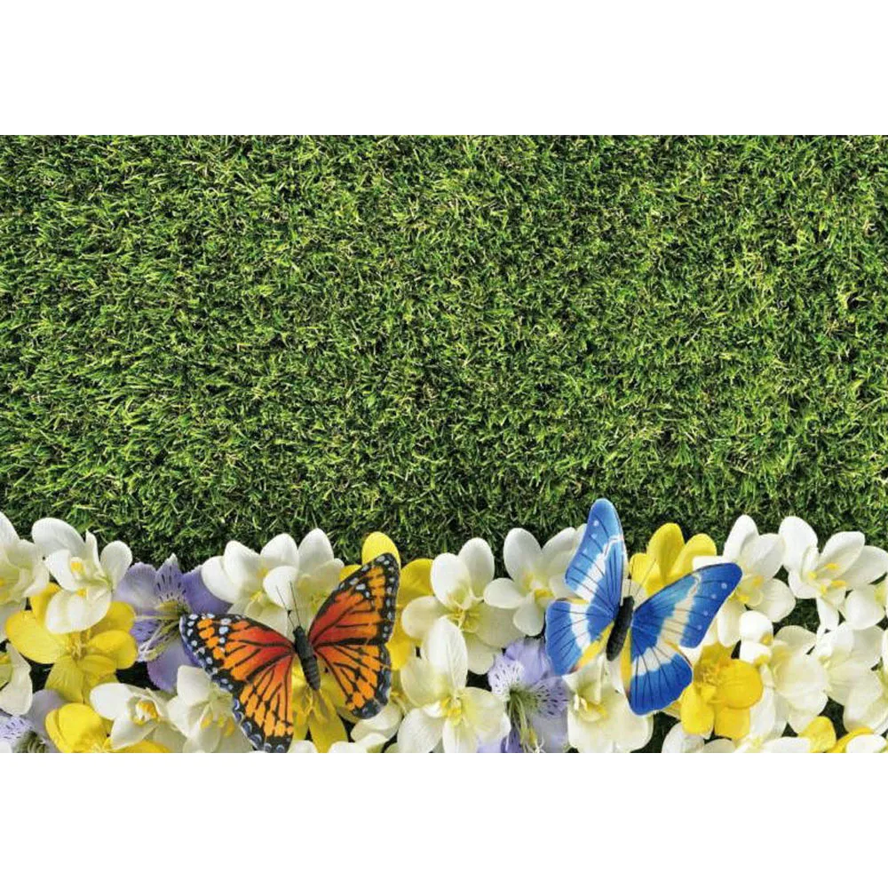 Pano de Fundo Borboleta e Grama Festa de Família Lyavshi Flor Planta Phalaenopsis Fotografia Fundos Decoração Photo Studio Adereços - Image 3