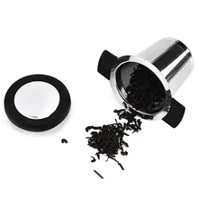 Чайный заварочный инструмент для рассыпчатых чайных листьев, мелкоячеистый фильтр для чая для повторного использования, кофейные фильтры с крышкой из нержавеющей стали