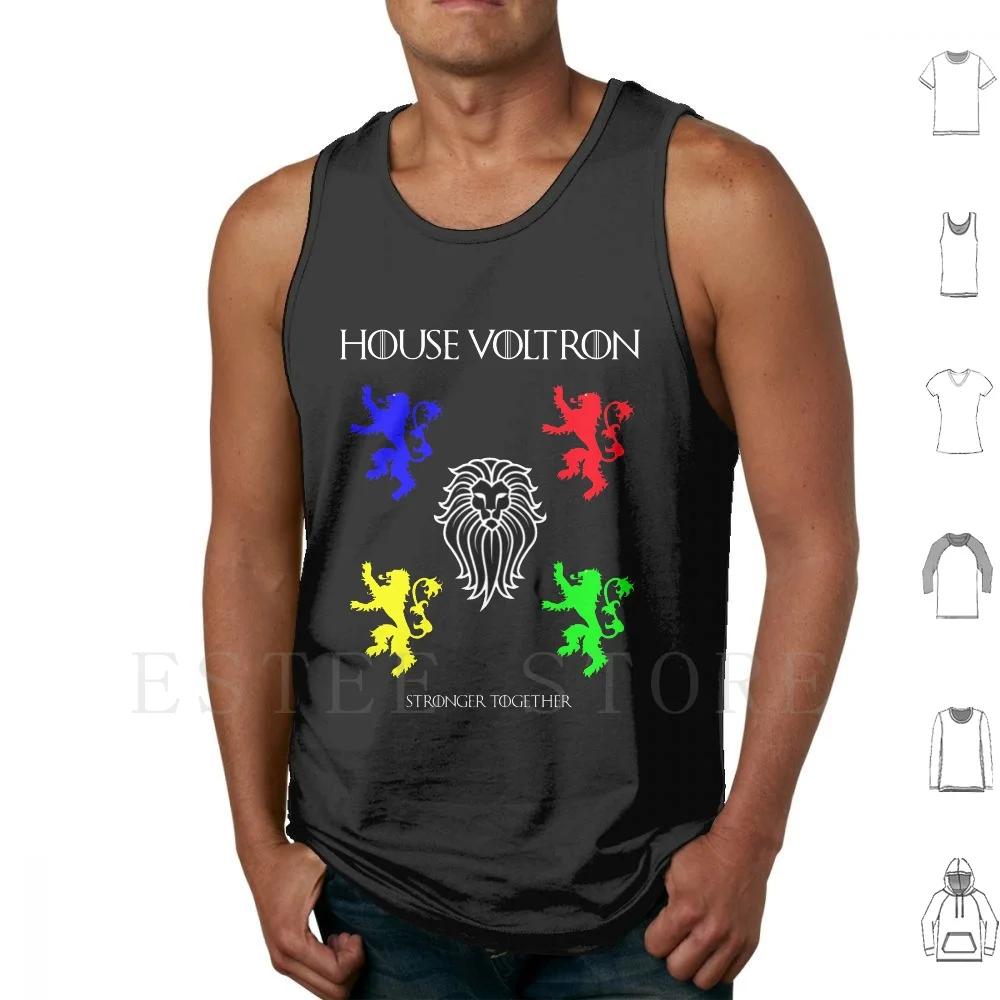 House Voltron-Mashup Canotte Gilet Senza Maniche Voltron Mashup Crossover House Tv Show Lion Houses Lions Sci Fi Fantasy Lance