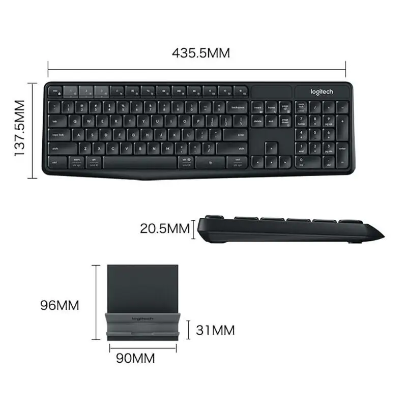 Беспроводная клавиатура Logitech K375S 104 клавиши Bluetooth 2 4 ГГц USB с подставкой