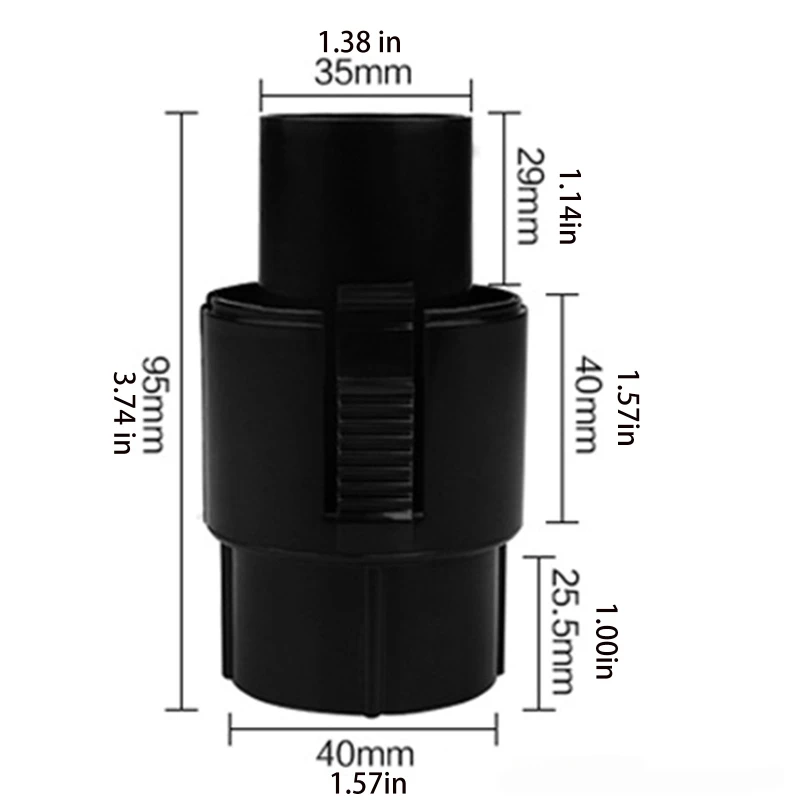 A6HB Universal Vacuum Cleaner Hose Adapter Attachment Converter 35mm To 40mm Dust Hose Port Adapter for Midea Black