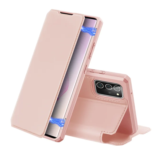 Business Leather Magnetic Flip Case For Samsung Galaxy Note20 S20 Ultra Note 10 Plus A51 A71 Wireless Charging Cover Card Slot Pink