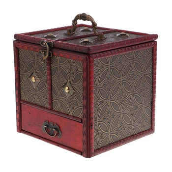 

Antique Jewelry Box Woman Girls Jewelry Display Organizer Mirror Storage Box