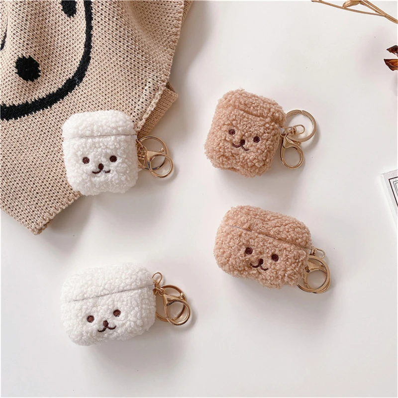 

Cute Cartoon Plush Dog Case for AirPods Pro 2 Winter Furry Fabric Soft Earpods Protection Cover for Air Pods Air Pods Pro Coque
