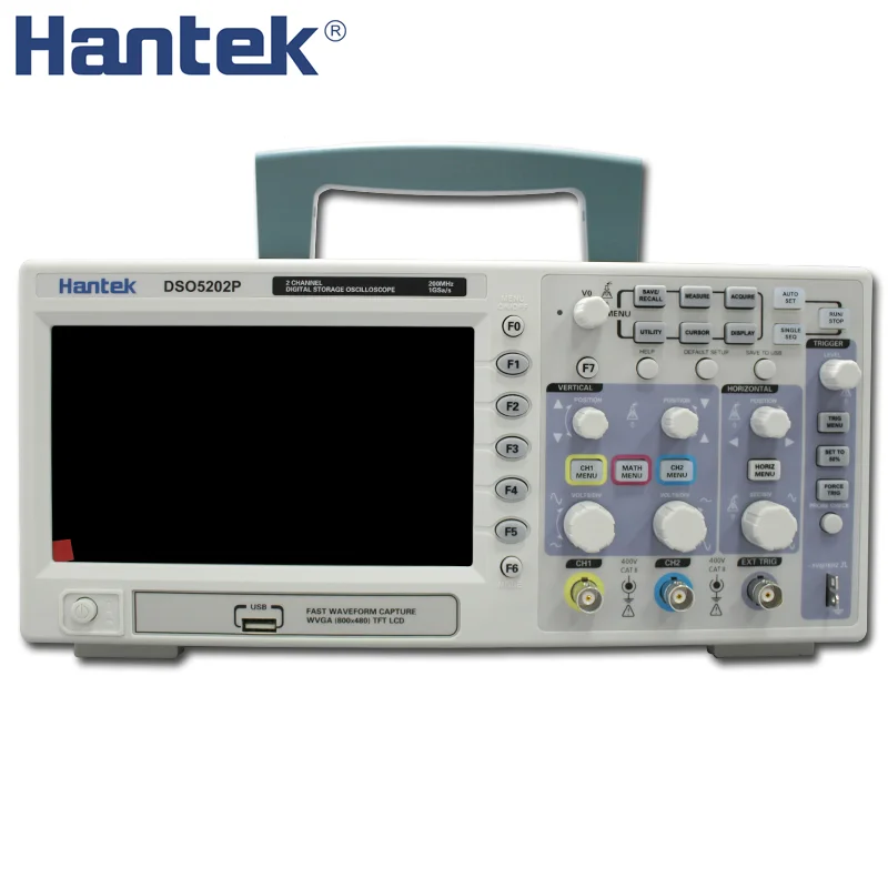 Hantek DSO5202P цифровой запоминающий осциллограф 200 МГц 2 Каналы 1GSa/s 7 &quotTFT ЖК-дисплей
