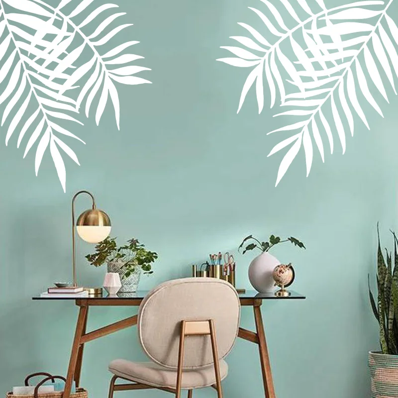 Tropical Palm Leaf  Monstera Leaf Wall Decal Living Room Bedroom Palm Leaf Beach Nature Tree Wall Sticker Wedding Decor