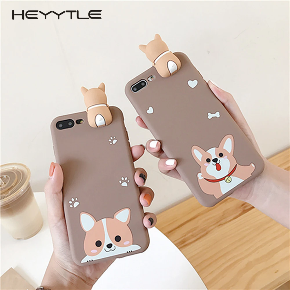 Heyytle чехол с милой собачкой из мультфильма для iPhone 11 Pro MAX X XS XR, Ультратонкий Мягкий чехол из ТПУ для iPhone 7, 8, 6, 6S Plus, чехол