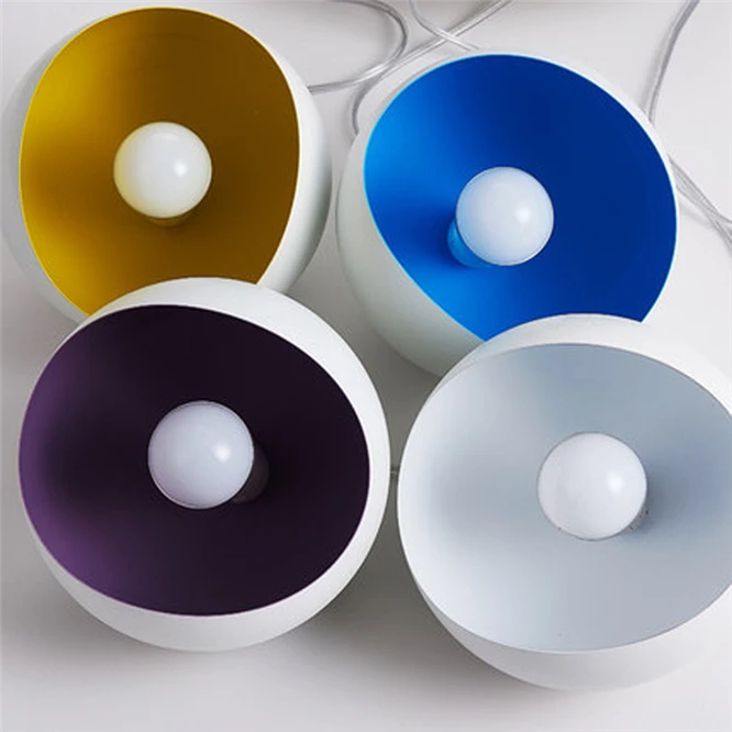 Günstig 3 jahre garantie Macaron Metall Dome Retro Stil 4 farben Decke Anhänger Licht Schatten Lampenschirme Shades E27 basis Kunst kronleuchter