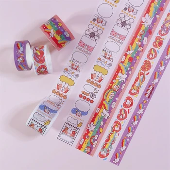

Kawaii Korean INS Bread Cute Rabbit Dialog Masking Washi Tape DIY Scrapbooking Diary Decoration Stationery Adhesive Tape
