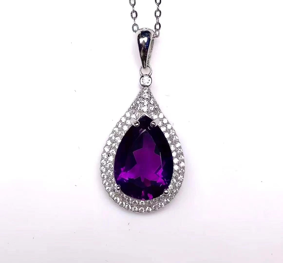 classic-silver-water-drop-pendant-10-14mm-natural-amethyst-pendant-for-party-solid-925-silver-amethyst-jewelry-gift-for-wife