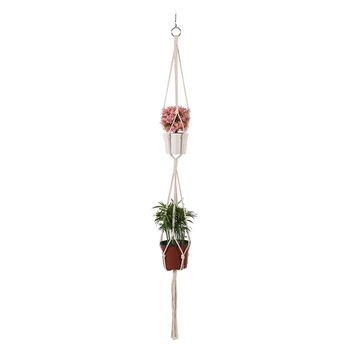 

Cotton Rope Flower Plant Pot Holder Plant Hanger Braided Hanging Planter Net Bag Pocket Gardon Home Office Decorations