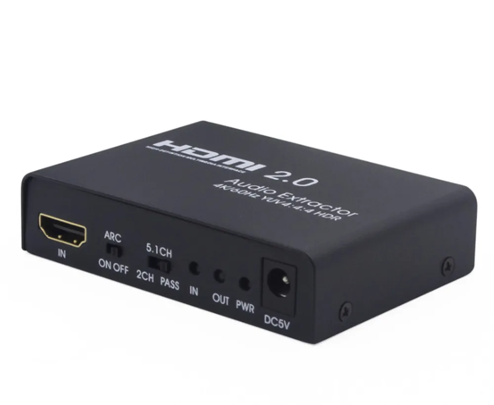 HDMI 2,0 аудио сплиттер Ultra HD 1 в 1 Цифровой оптический аудио левый и правый канал 4 K/60 Гц
