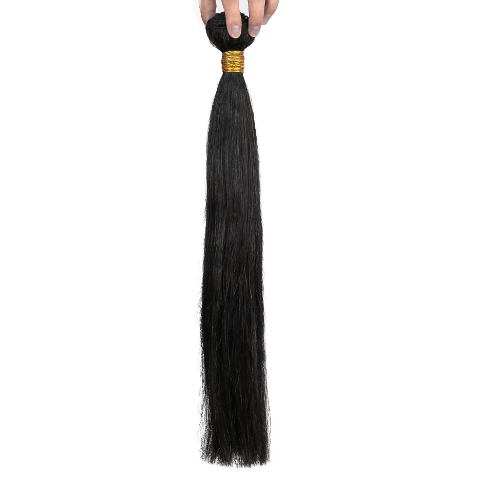 

Salonchat Straight Hair Bundles with Closure Brazilian Hair 3pcs High Ratio Remy Human Hair Bundles with Closure Natural Black