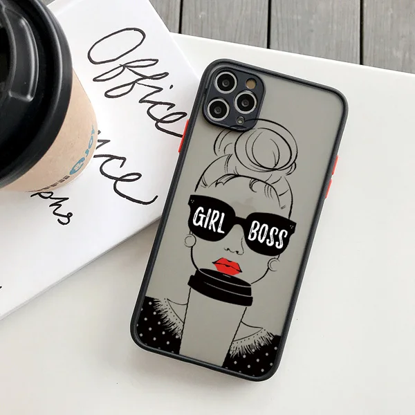Girl Boss Frauen Kaffee Handyhülle für iPhone 17 16 12 11 14 13 15 Pro Max X XS XR 16 15 14 Plus Modische Damen High Heel Schutzhüllen – Detail 3