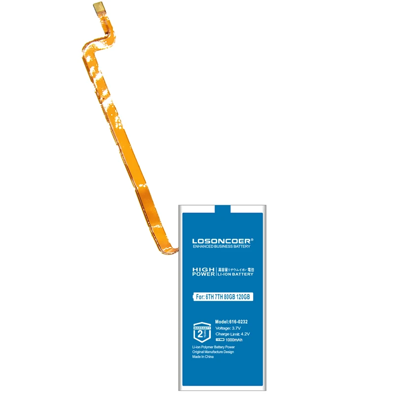 LOSONCOER 1000 мАч 616-0232 Аккумулятор для ipod Classic Gen 5th 6th 7th 80 ГБ 120 ГБ тонкий 160 Гб для ipod 5/5. 5 Gen 30 Гб бесплатные инструменты