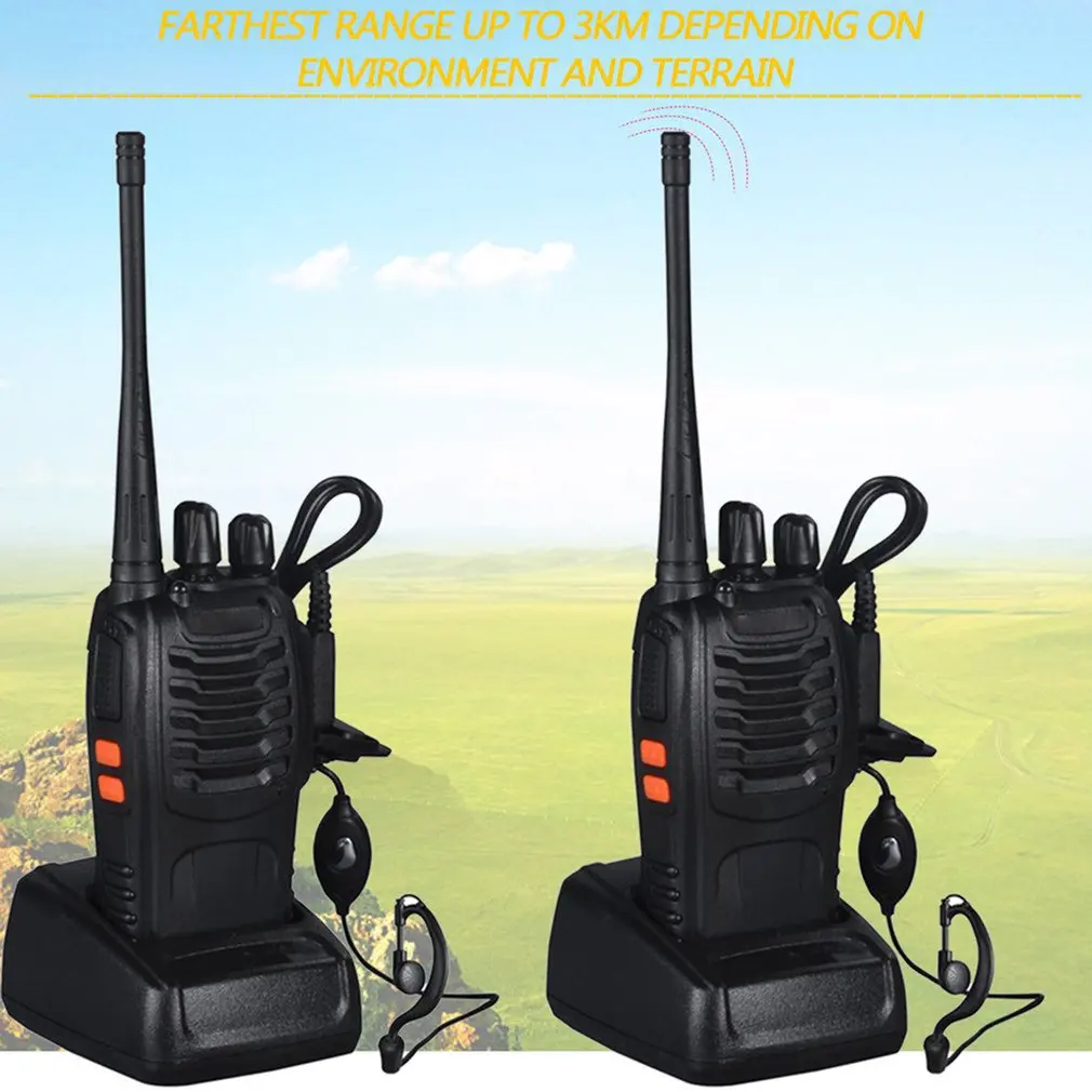 Usb зарядка Baofeng BF-888S UHF 400-470 MHz 2-Way радио twee 16CH Walkie Talkie с микрофоном fm-приемопередатчик