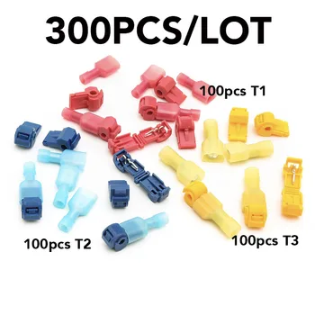 

300PCS/LOT Self Scotch Lock Quick Splice Wire Connectors Terminals Block Crimp Electrical Car Audio 22-10AWG Wire Pack Home Tool