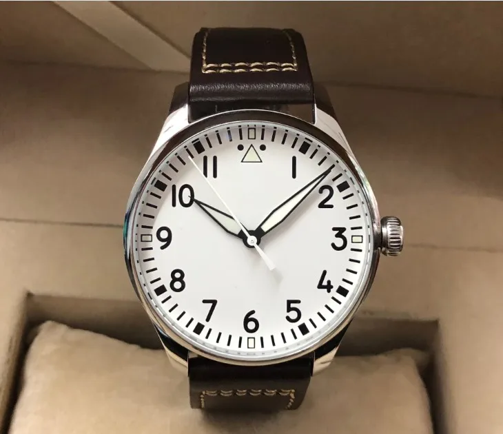 

40.5mm GEERVO white or black dial Japanese VH31 Quartz movement men's watch luminous Pilot watch pa07-20