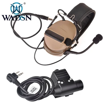 

WADSN Softair Peltor Headphones Comtac ii Military Tactical Headset Noise Reduction For Hunting With U94 PTT Midland/KEN Plug