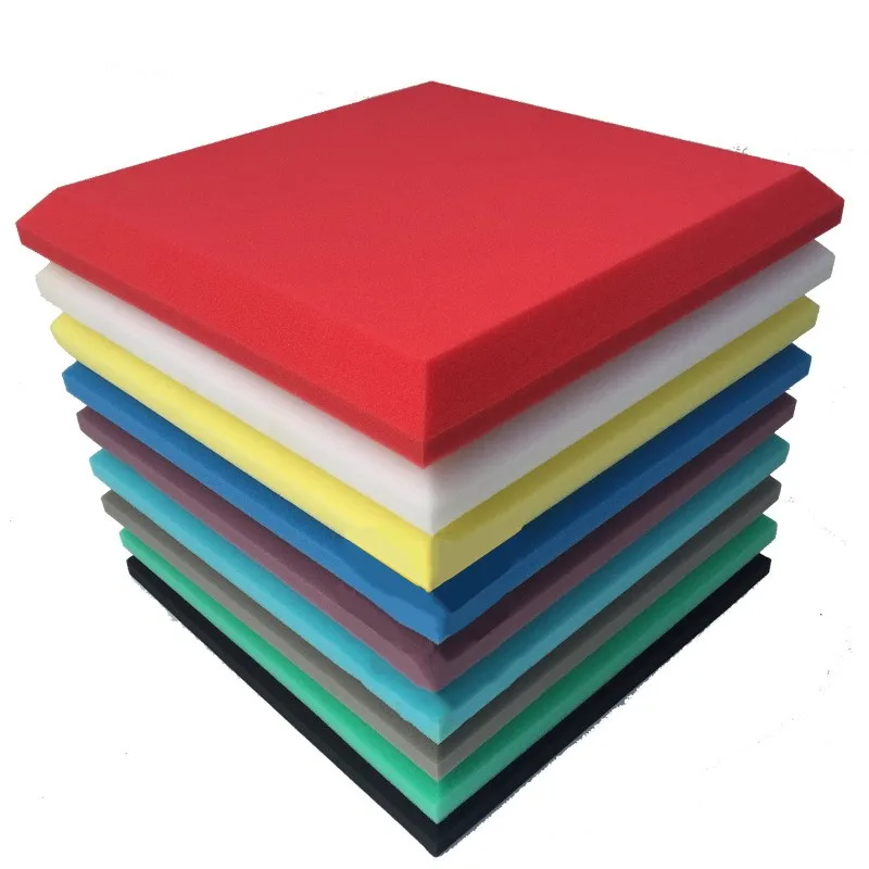4 шт. 50X50X5cm Звукоизоляционная пена Звукопоглощающая обработка плоская панель