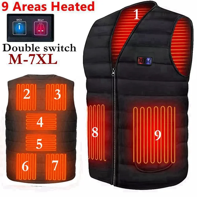 Men Autumn winter Smart heating Cotton Vest 9 area Heated V neck vest Women Outdoor Flexible Thermal Winter Warm Jacket M-7XL Men Autumn winter Smart heating Cotton Vest 9 area Heated V neck vest Women Outdoor Flexible Thermal Winter Warm Jacket M-7XL