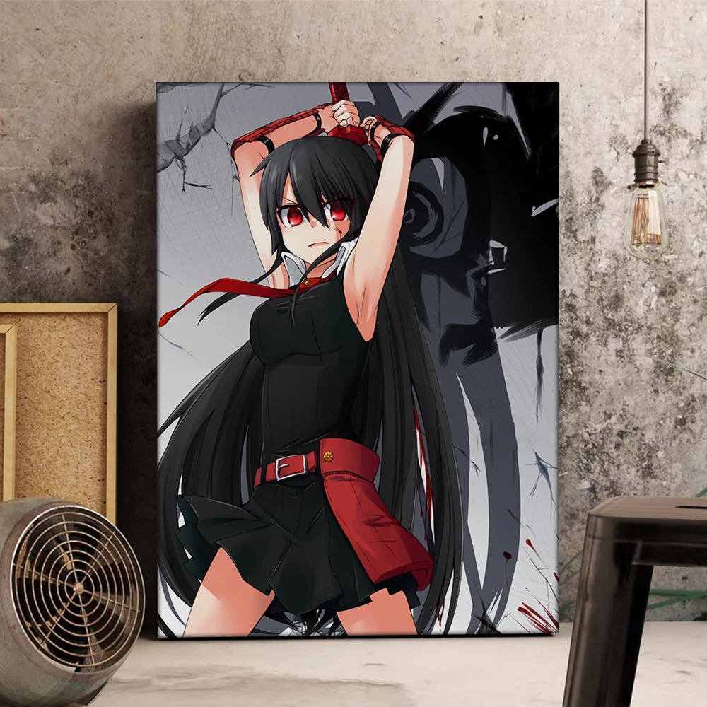 Poster Vintage Akame Ga Kill Anime Japan Cartoon Canvas Wall Art Poster Print Paint Decor Picture Modern Home Living Room Decor