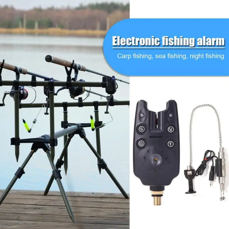 Electronic Fishing Bite Alarm+Portable Flash Soft Chain Swinger Hanger Indicator Carp Fishing Tackle Fishing Alarm Accessories