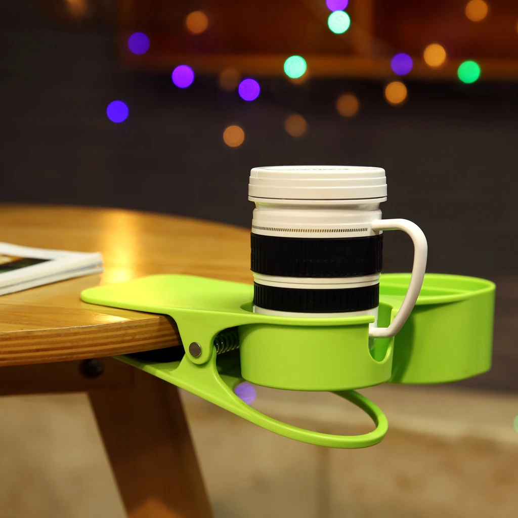 Cup Holder Clip Office Table Desk Side Huge Clip Clamp for Water Drink Coffee Tea Cups within 8cm Diameter