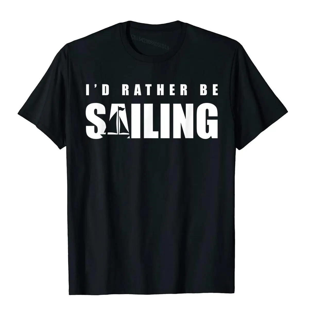 I'd Rather Be Sailing Boating Shirt Funny Sailboat Gift__A10653black