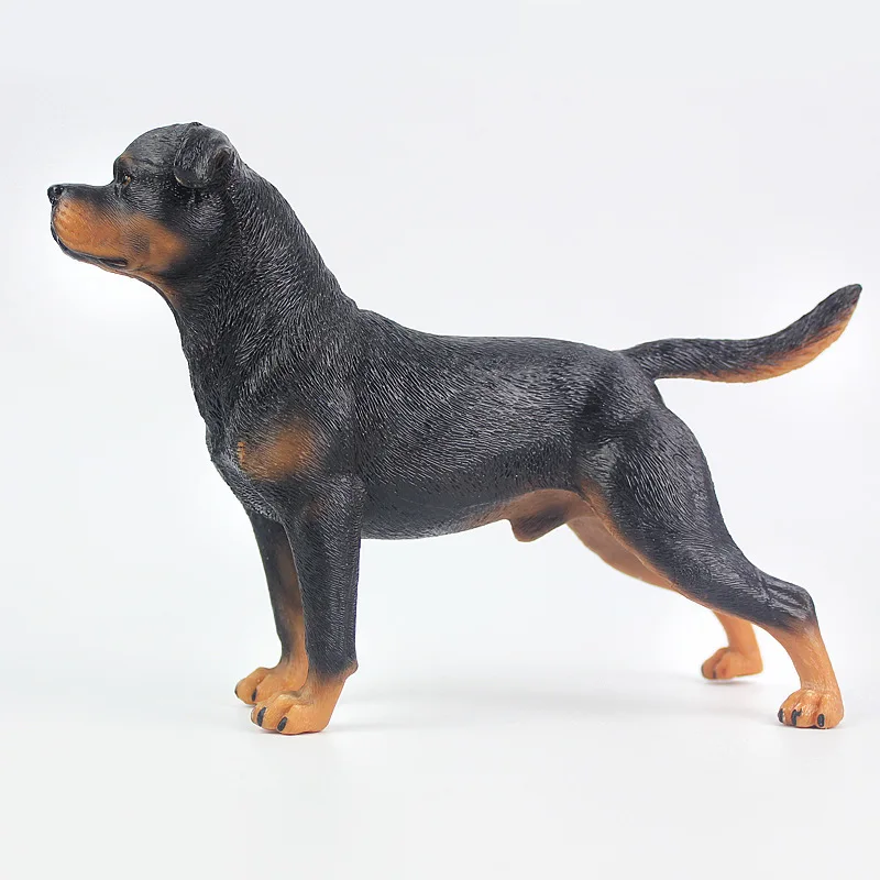 Детская цельная Модель Статуэтка дикого животного Rottweiler Pet Dog Garage Kit игрушка украшение