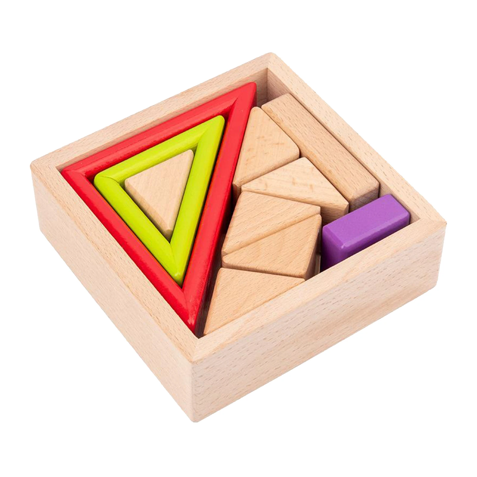 9PCS Wooden Toy Montessori Rainbow Building Blocks Stacking Game Blocks Early Educational Toy For Children