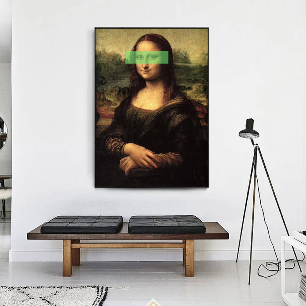 Leonardo da Vinci-Mona Lisa Холст репродукции картин Обложка глаза поп настенное искусство холст картины для украшения гостиной