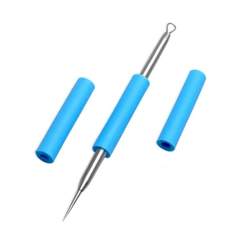 

Stainless Steel Acne Needle Double-Headed Acne Needle Silicone Beauty Needle To Blackhead Squeezing Acne Tool