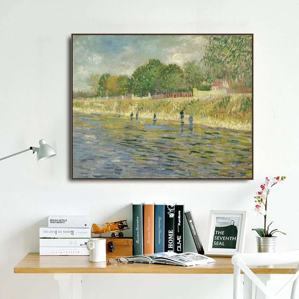 

Cassisy Canvas Art Oil PaintingBank of the SeineVincent van Gogh Artwork Picture Art Poster Modern Home Living room Decoration