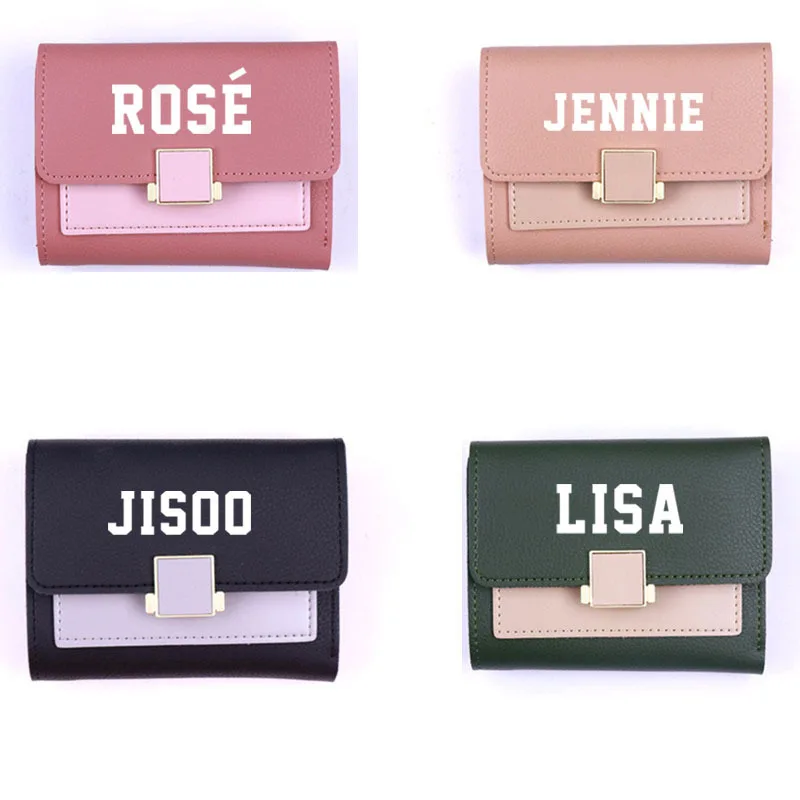 KPOP LISA JENNIE JISOO розовый кошелек с кармашком для карт корейские милые маленькие