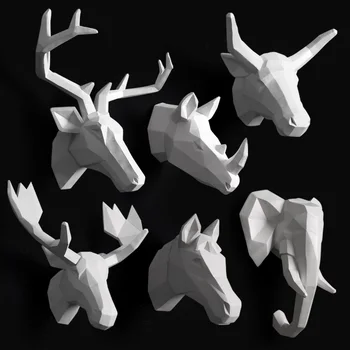 

Sales wall mounted buck bust deer head trophy wall art plaque hunt sculpture-faux taxidermy modern hanging home decor ornamnent